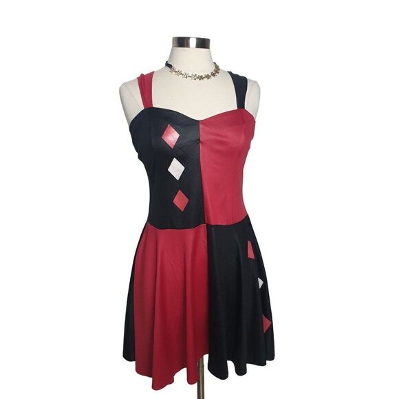 Adult Harley Quinn Costume Deluxe Women's Halloween DC Comic Costume M - Picture 6 of 7